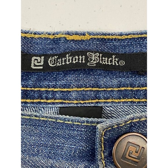 Carbon Black Distressed Jeans Mens 34x30 Blue Ripped Destroyed Denim 100% Cotton - Picture 14 of 15